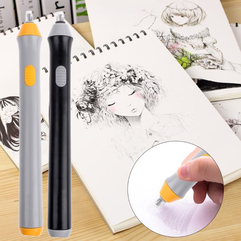 Electri gummi viskelær skisse tegning slette batteri skolepapir rekvisita