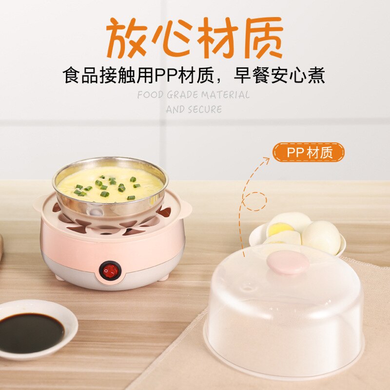 Double egg steamer egg cooker boiled eggs quick breakfast machine mini stainless steel egg steamer small appliances