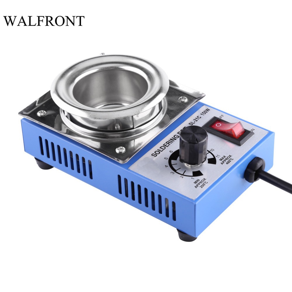 WALFRONT 220V elektryczny tygiel lutowniczy piec robić topienia cyny termoregulacja lutowania rozlutownica wanna 50mm płyta ze stali nierdzewnej nowy