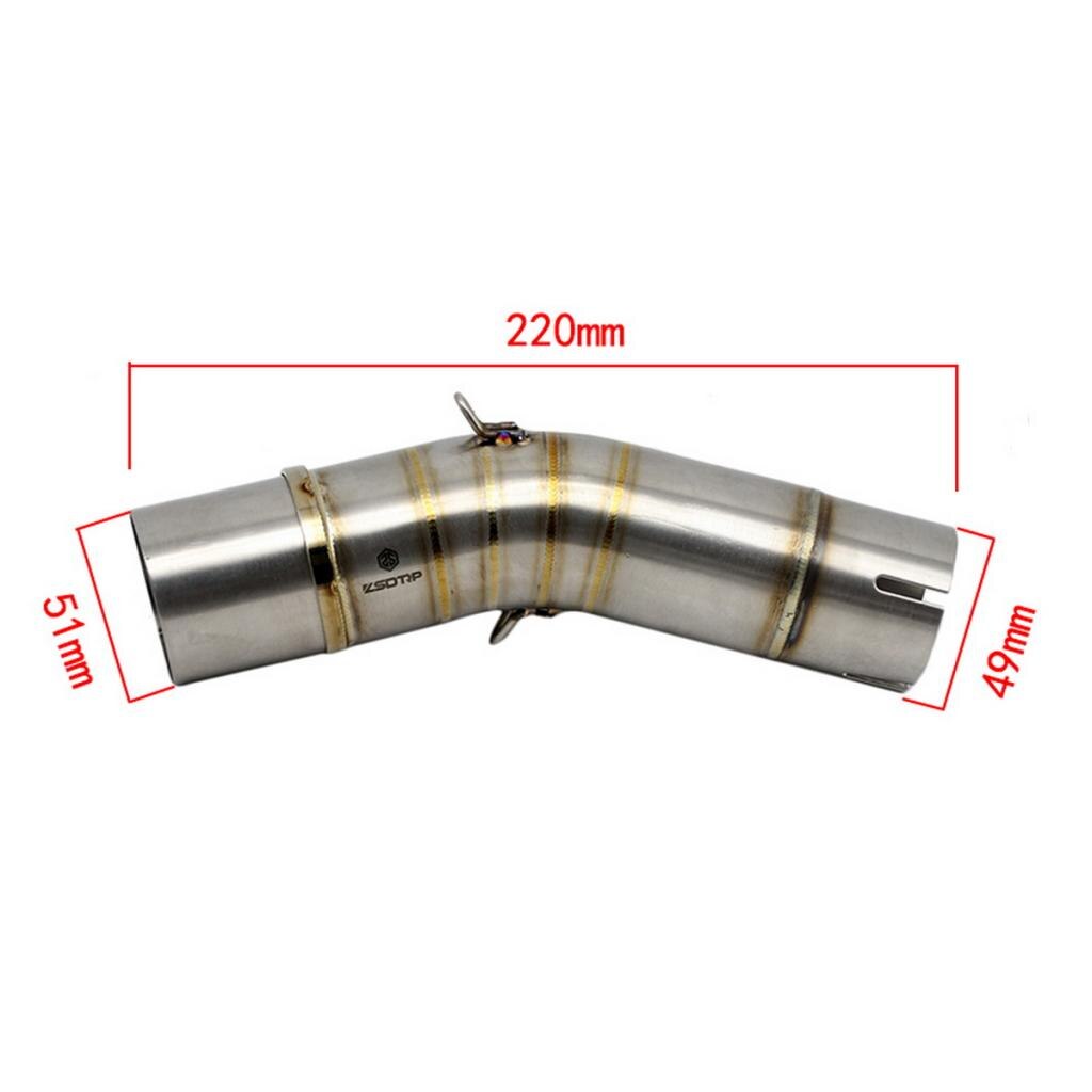 Motorcycle Exhaust Muffler Middle Link Pipe for SUZUKI GSX250R GSXR250, 220mm Length, Durable