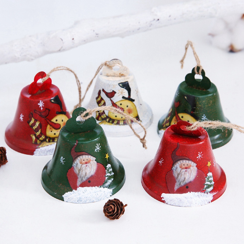 Retro Bells Christmas Decorations Made of Bells Pendant Iron Bell Doorknob Decoration Christmas Tree Ornaments