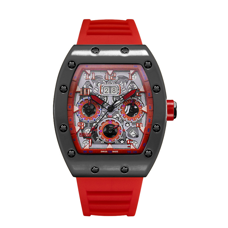 Reloj de pulsera de cuarzo de lujo para hombre, hueco, tendencia, ninguna máquina, reloj automático de cuarzo hueco luminoso resistente al agua para hombre: Plata