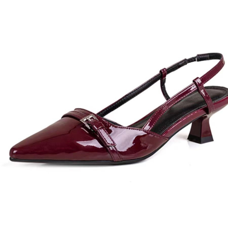 2024 zapatos de de tacones medios sexis con punta estrecha, sandalias de mujer, zapatos de tacón de de de verano, zapatos informales con talón descubierto, zapatillas de vestir