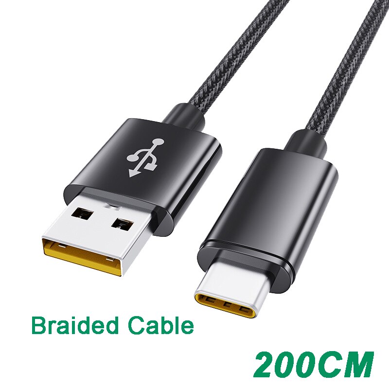 65W Supervooc 2.0 Fast Charger Voor Oppo Vinden X2 Pro Reno 5 5G 3 4 Pro Ace 2 x20 X2 Realme X50 Pro RX17 Pro 2M Type-C Kabel: Only Braided Cable