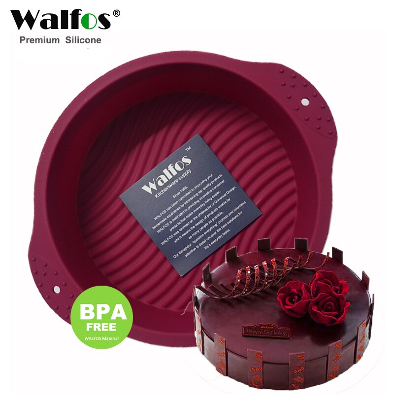 WALFOS 20*6.5 CM 160G Grote en Mooie Ronde Vorm 3D Siliconen Cakevorm Bakken Tools Bakvormen Maker mold Lade Bakken