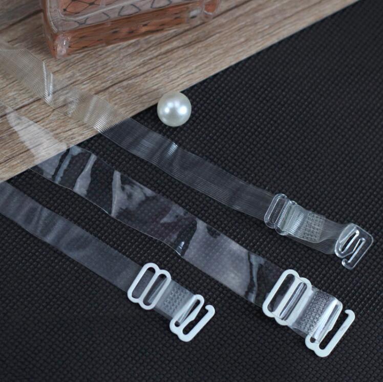 1 Pair Lady Bra Straps Belt Elastic Transparent Silicone Bra Straps Adjustable Metal Buckle Baldric Intimates Acce