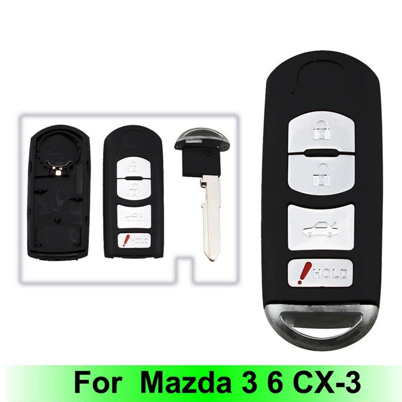 Keyless Entry Remote Car Key Shell Case Fob 4 Button For Mazda 3 6 CX-3 CX-9 MX5