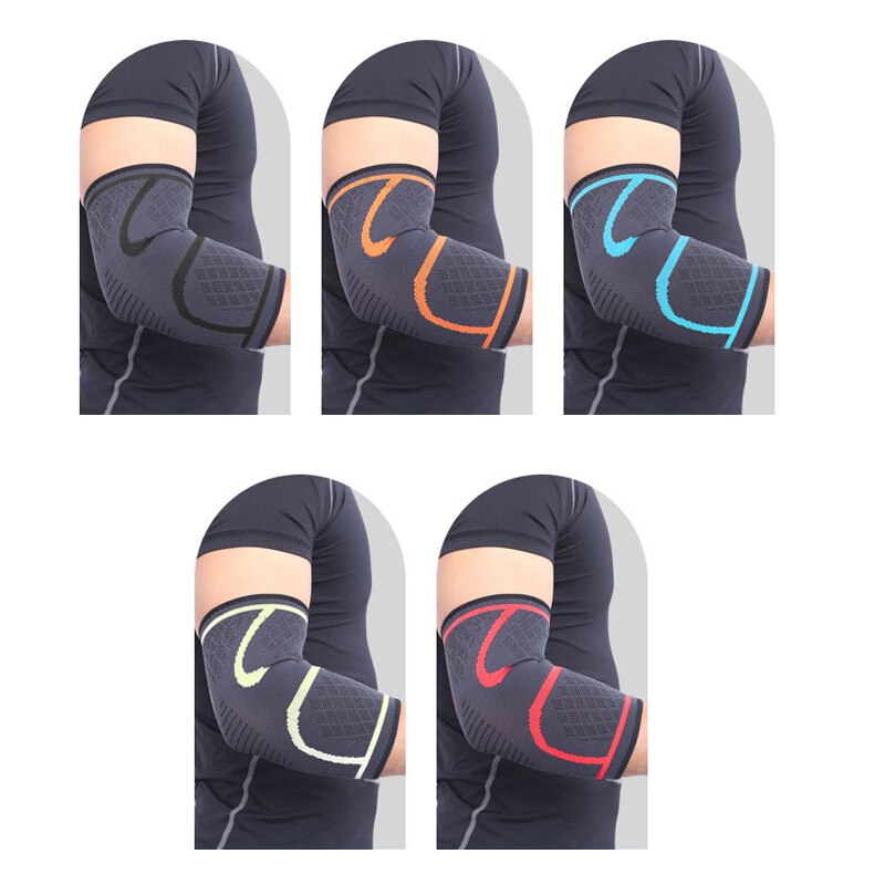 1 paar elleboogbeschermers elastische ondersteuning sport elleboogbeschermer absorberen zweet sport basketbal arm mouw elleboogbrace