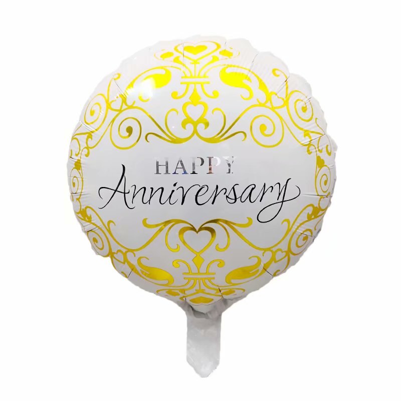 10pcs 18inch Round Happy Anniversary Foil Helium Balloons for Birthday Party Wedding Decoration Supplies Inflatable Air Globos: A