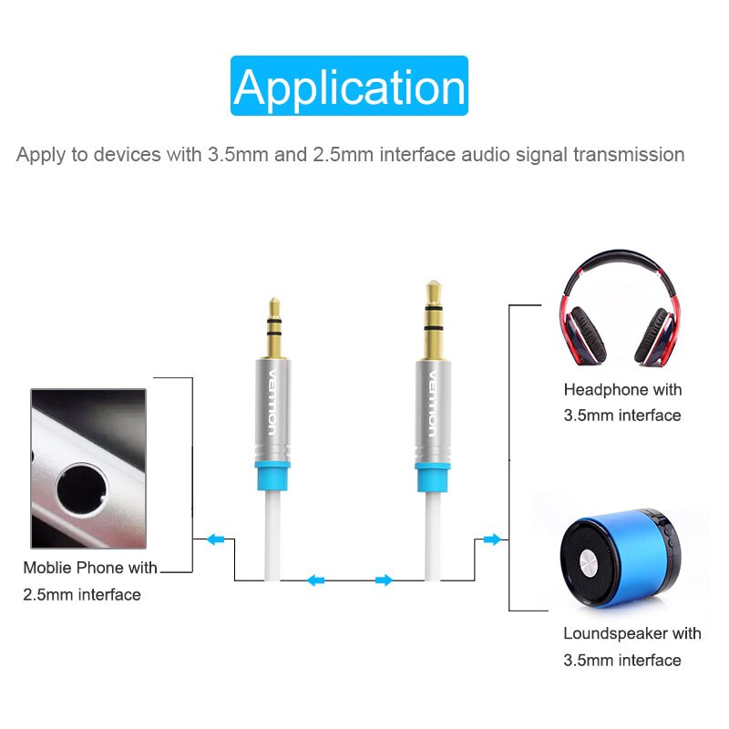 Drag Aux Kabel 2.5-3.5 Audio kabel 3.5mm naar 2.5mm Aux Audio Kabel Voor Auto SmartPhone Speaker moible Telefoon 2.5mm Jack Male