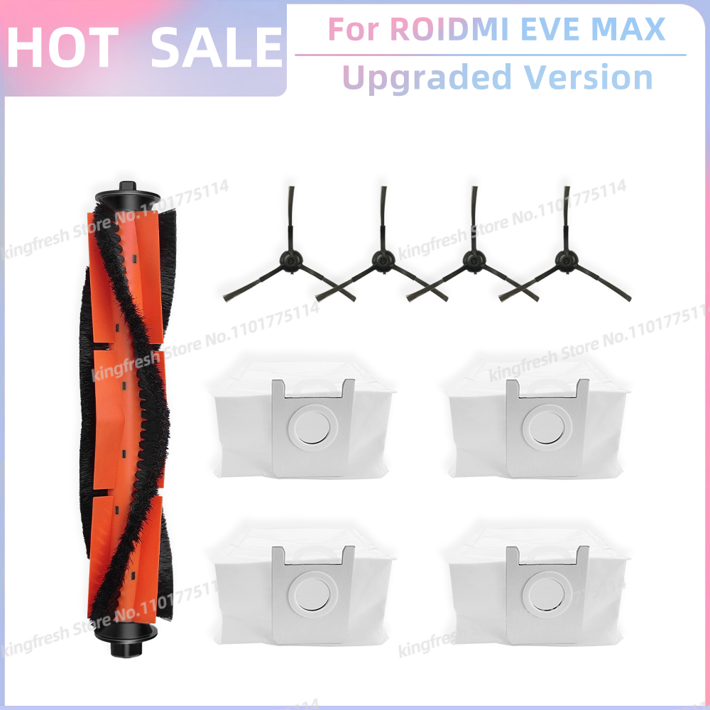 Compatible For ( ROIDMI EVE MAX ) Vacuum Parts Main Roller Side Brush Dust Bag Accessories: Chocolate