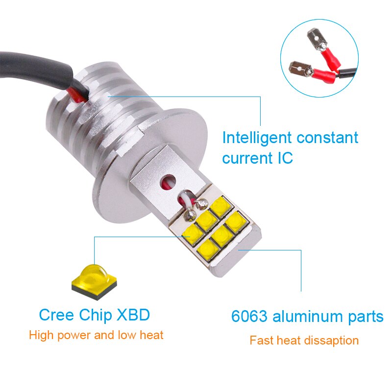 2 Stuks High Power H3 Led Vervanging Bollen Voor Auto Mistlampen, Dagrijverlichting, drl Lampen Wit Geel Met Cree Chips