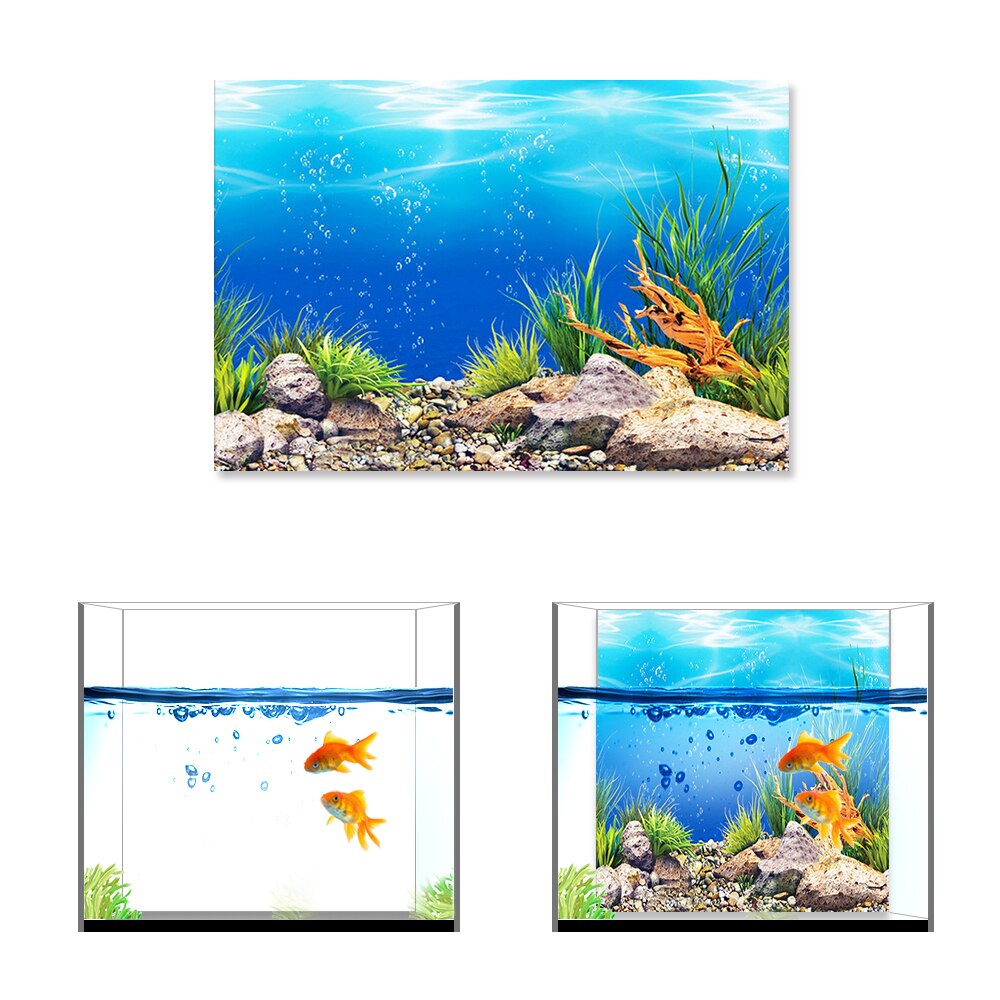 Aquarium Background Poster Aquarium Decoration Landscape Sticker Poster Fish Tank 3D Painting Sticker Aquarium Accessories