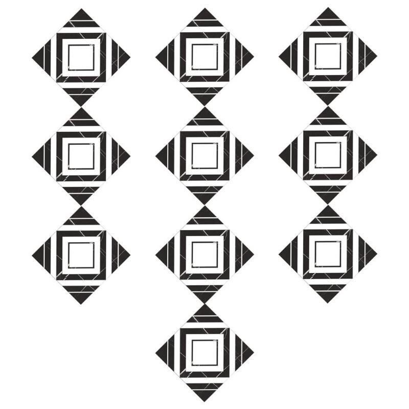10pcs Adhesive Tiles Stickers Art Diagonal 3D Floor Sticker Vintage Pattern Art Decorative Accessories for Kitchen Bedroom: M