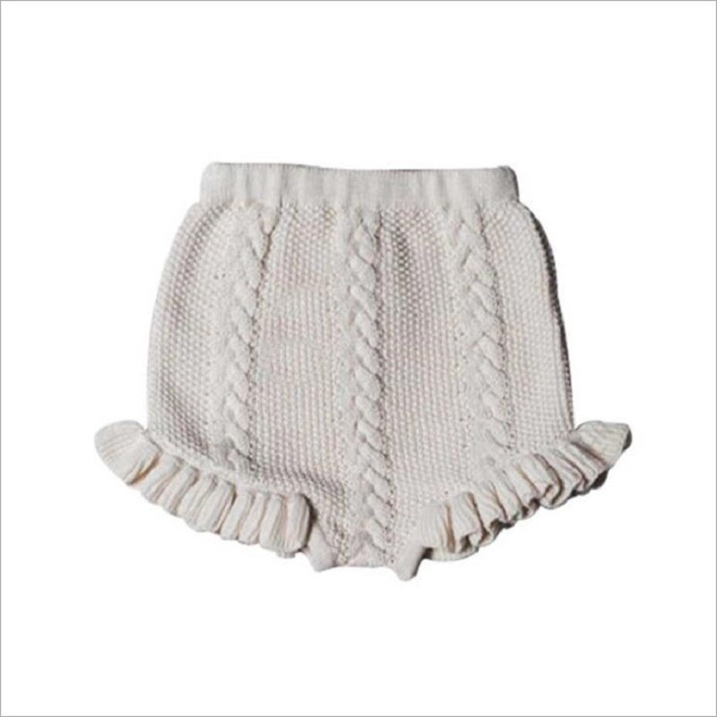 Pantalones cortos de para niños, bombachos de punto con dibujos animados, flores, de tres a ocho años: beige / 90-18-24M