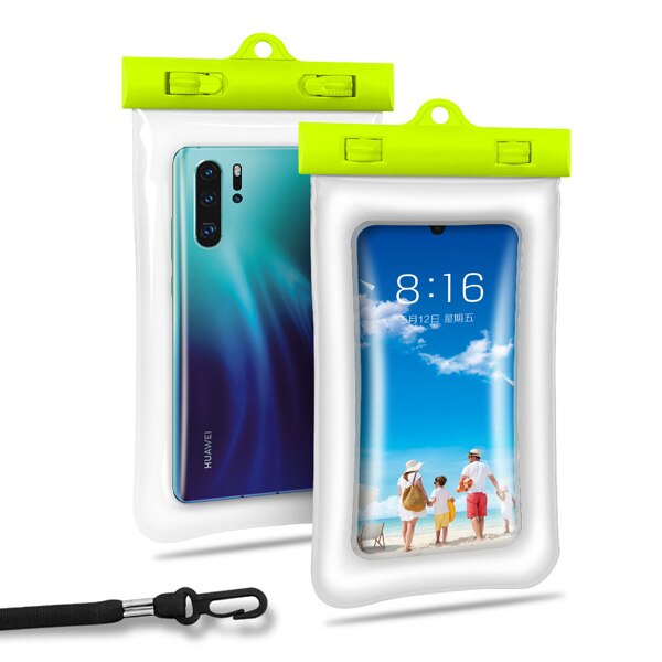 Flutuante Malote Do Telefone 6.5 ''Smartphones À Prova D' Água Caso Saco Seco Para iPhone XR X 11 Pro Max 8 Além de 7 6S Samsung Tampa Do Telefone Móvel: Green