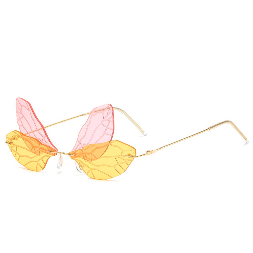 1 PC UV400 samochodów Auto okulary przeciwsłoneczne bezramkowe kobiety Vintage Butterfly okulary przeciwsłoneczne Vintage Street Motor pyłoszczelne gradientowe szkła okulary