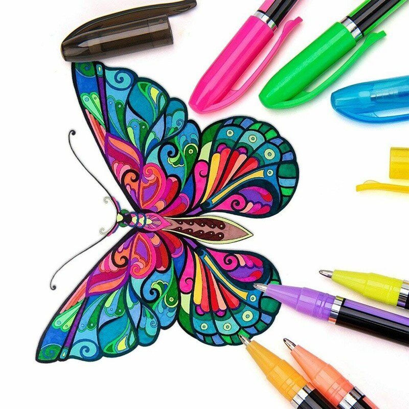 Highlighter Glitter Pen Pastels Metal Gel Pen Set for Painting Drawing USJ99