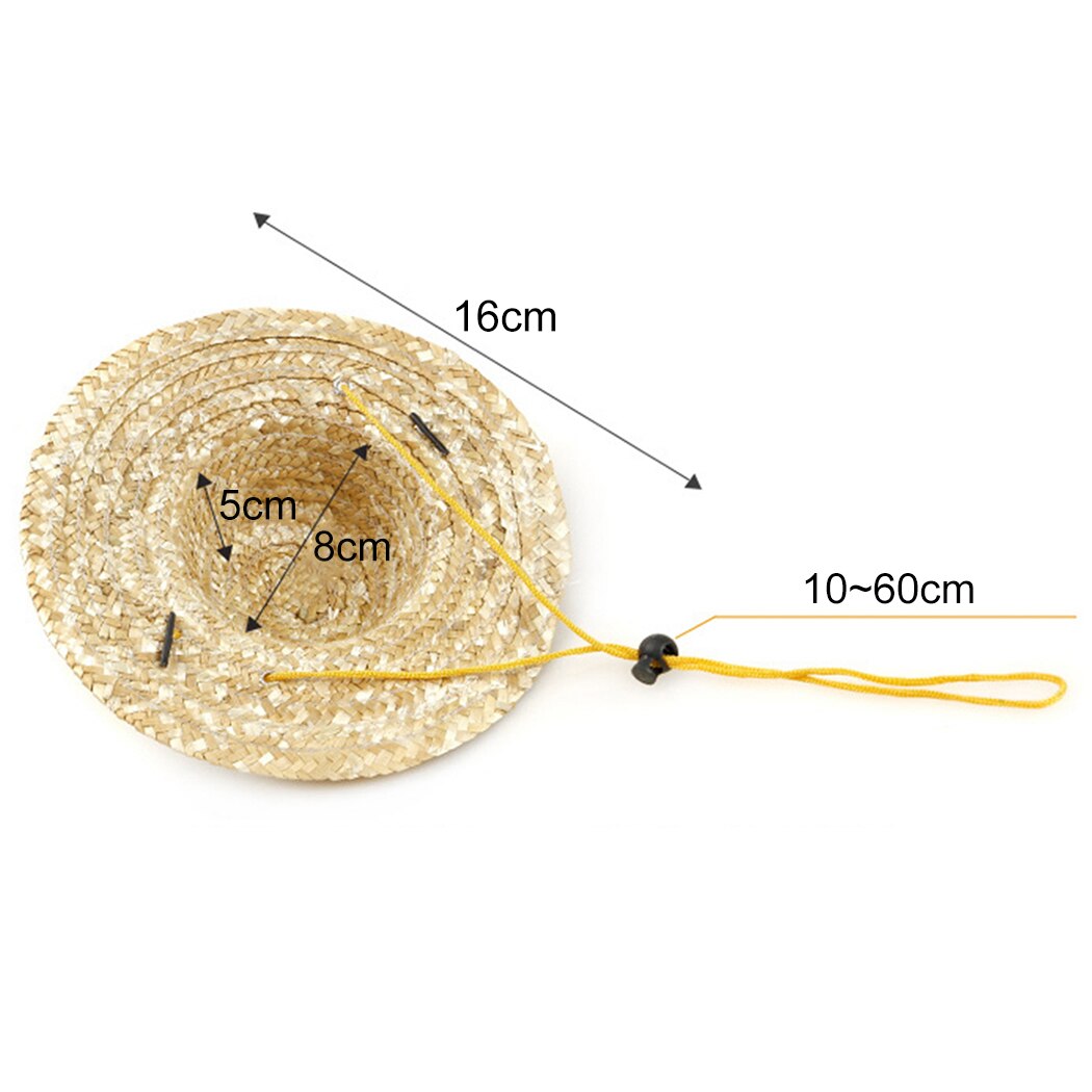 Moda Wykonany ręcznie kapelusz dla psa placki słomkowy kapelusz regulowany pasek kot czapka plażowa szczeniak kotek słońce kapelusz tkane sombrero słodkie zwierzątko akcesoria