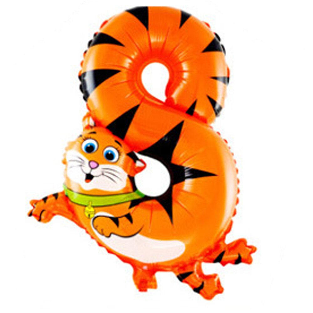2 Stuks Animal Nummer Folie Opblaasbare Ballon Bruiloft Gelukkige Verjaardag Ballonnen Party Decor Kids Kinderen Speelgoed: 8