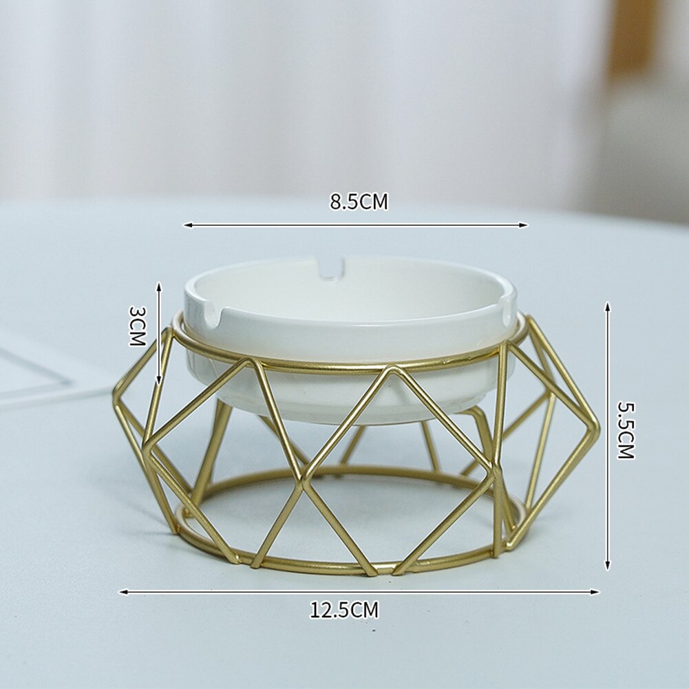 Ceramic ashtray, hollow asherbecher ashtray, gold / Black