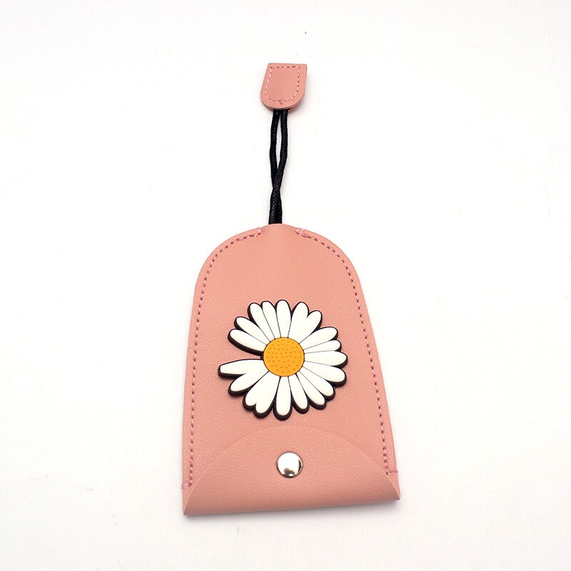 Søde blomster pull type nøgletaske pu læder nøgle punge husholderske bil nøgleholder etui læder nøglering pose: 16