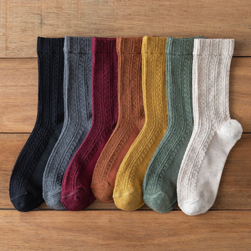 Spring Women&#39;s Crew Socks Woman&#39;s Pure Color Solid Socks Women&#39;s Casual Socks Simple Style Socks EU 35-43 Size