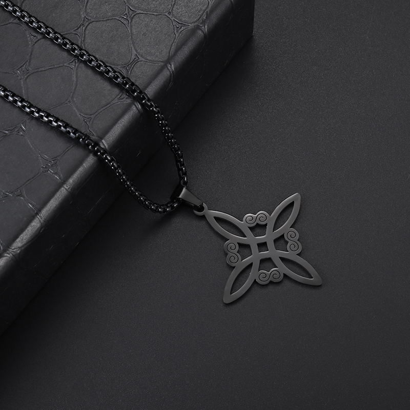 Moda bruxaria bruxa nó colar celta proteção irlandesa nó pingente masculino feminino tendência amuletos jóias presentes: Chapeamento de arma