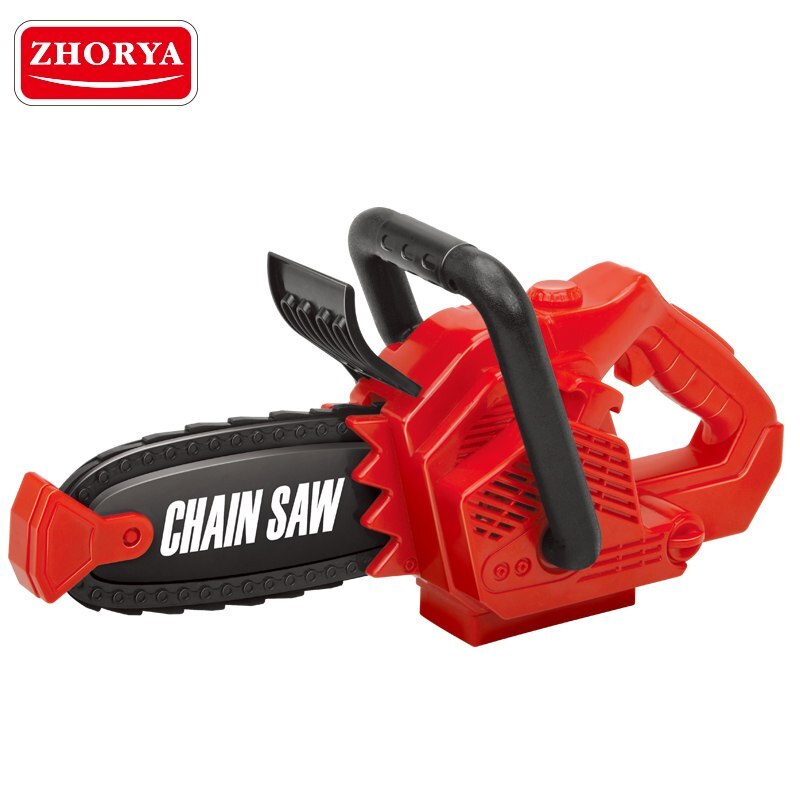 Zhorya Pretend Play Rotating Chainsaw with Sound Simulation Repair Tool Toys House Play Early Educational Toy for Children Boys: Red