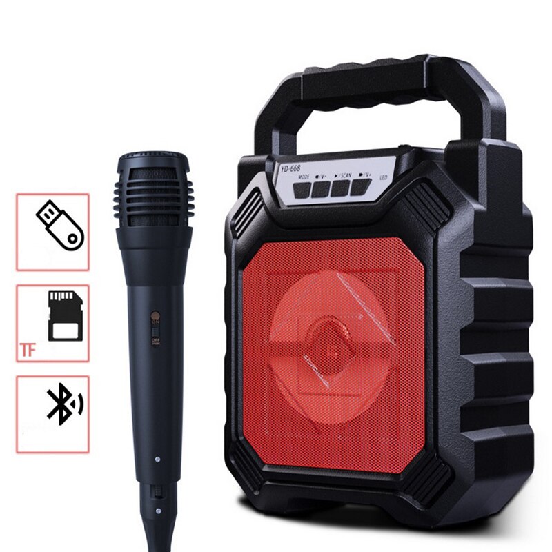 Portable bluetooth speaker Big Power Wireless Stereo bluetooth speaker bass Support USB/ TF Card/ AUX-in/ FM Wired Microphone