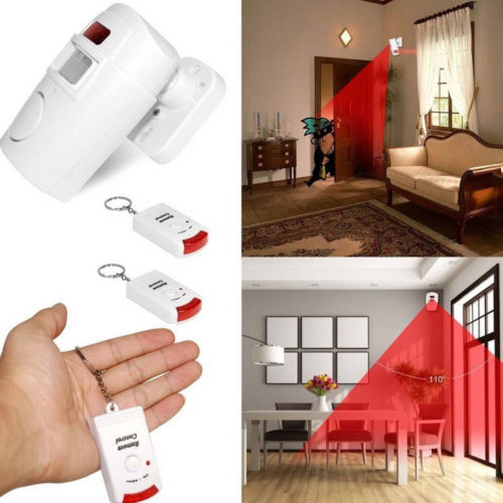 Hjem sikkerhed pir mp alarm infrarød sensor anti-tyveri bevægelsesdetektor alarm monitor trådløst alarm system +2 fjernbetjening