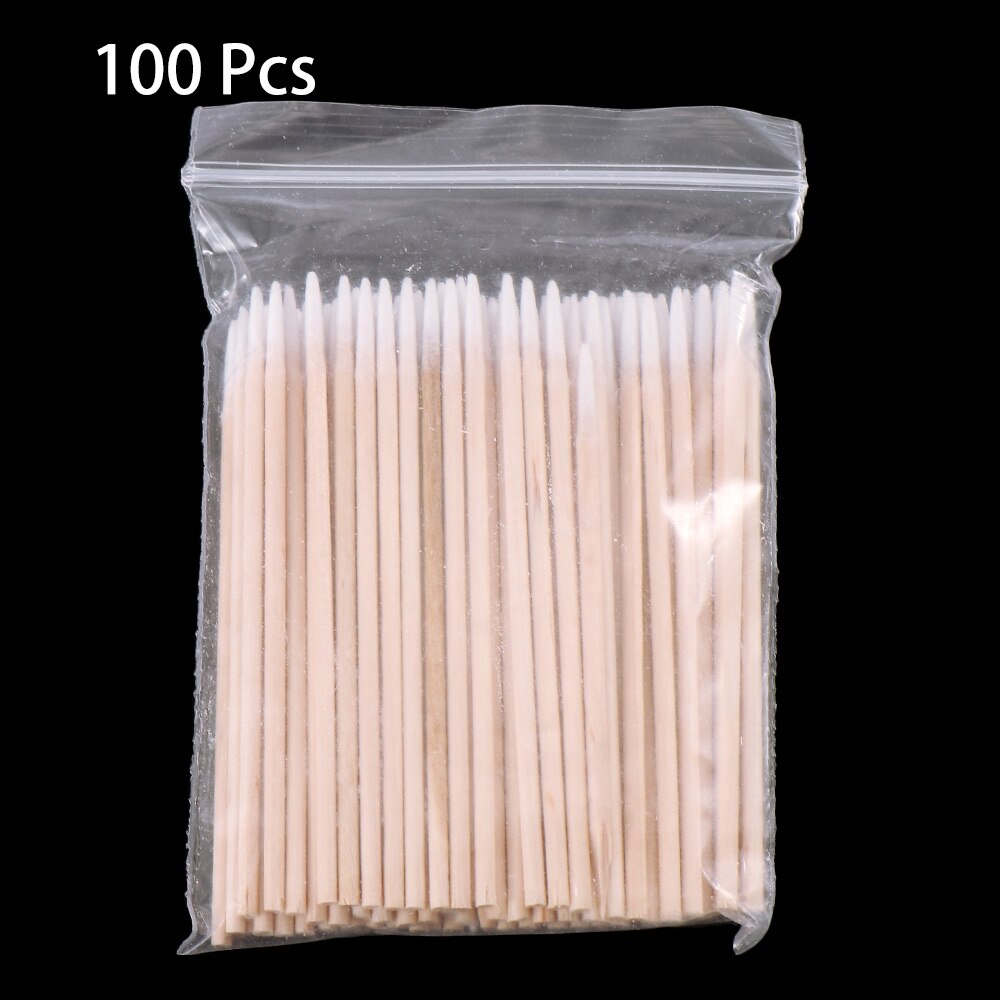 100 Stks/pak Mobiele Telefoon Charge Port Jack Koptelefoon Gat Dust Removal Cleaning Tools Wegwerp Wattenstaafje Sticks