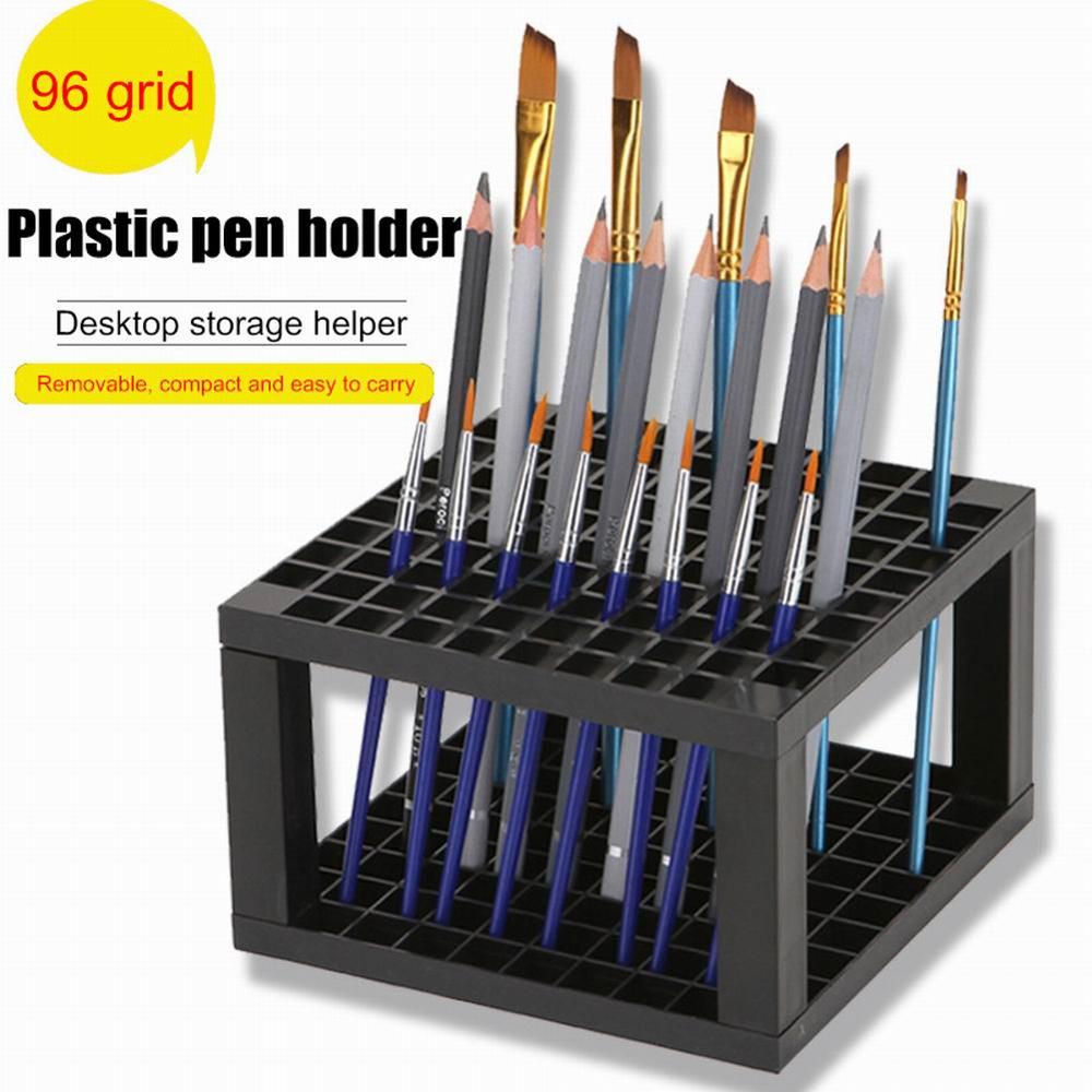 96 Gaten Plastic Potlood Borstel Houder Desk Stand Organizer Houder Voor Pennen Penselen Gekleurde Potloden Markers Art Supply