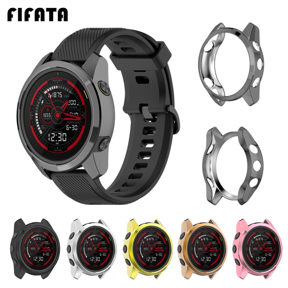 FIFATA Plating TPU Protective Case For Garmin Forerunner 745 Watch Cover Protector Bumper Frame For Garmin Forerunner745 Shell