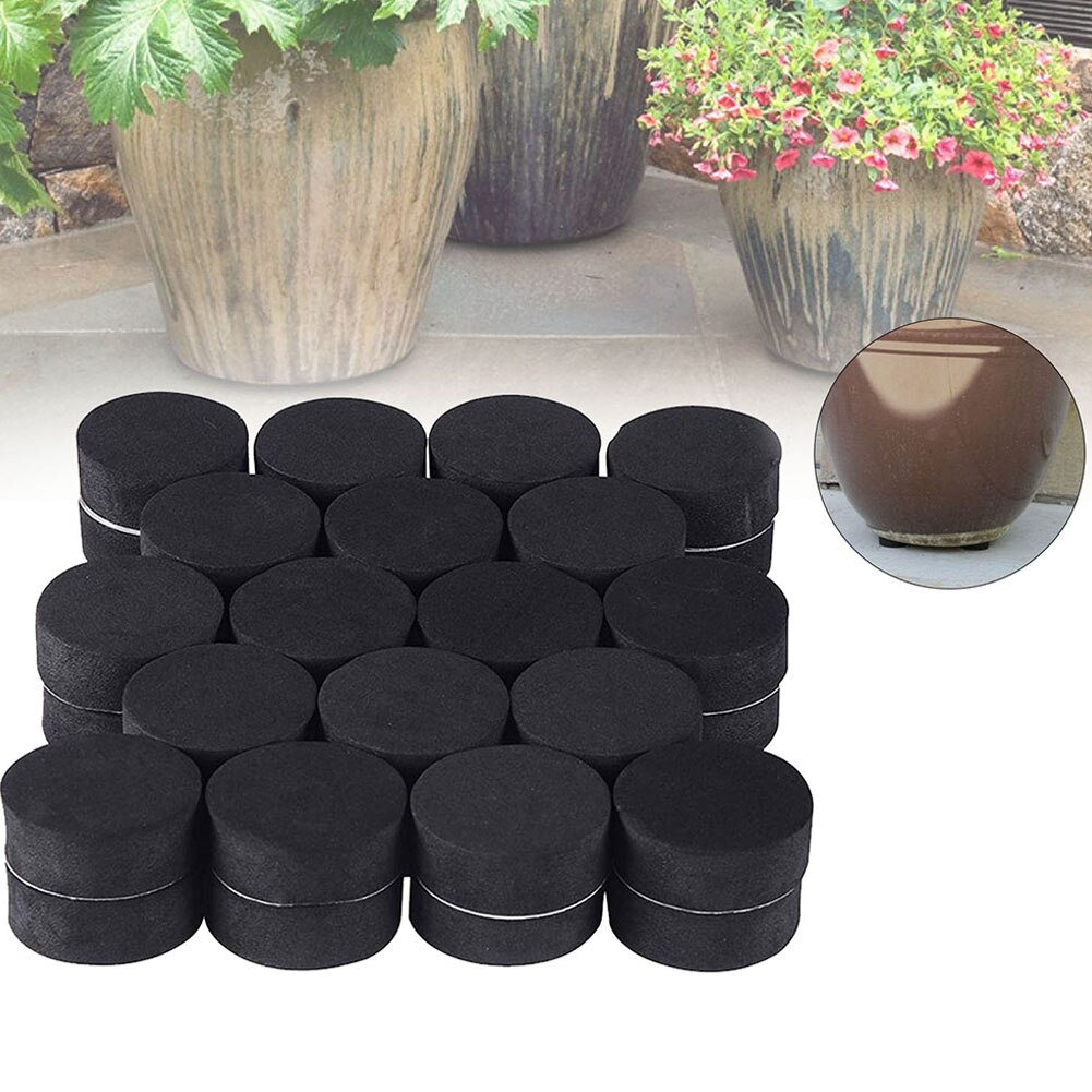 24PCS Self-Adhesive Potted Mat Flower Pot Mat Plant Feet Riser Pad Round Invisible Natural Rubber Flowerpot With Adhesive