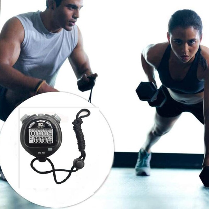 Sports Stopwatch Digital Sport Stopwatch Timer 2 Rows 20 Memory for Coaches Referee Equipment