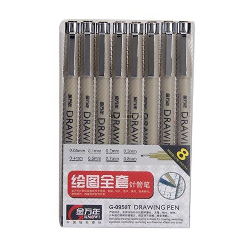 8Pcs/Lot Ultra Fine Line Drawing Pen Sketch Marker Painting Pens