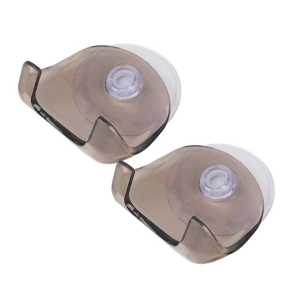 2 Suction Cups Men's razor Holder Transparent Rack Bathroom Storage Rack Wall Hook Hook Suction Cup No Trace: Grey