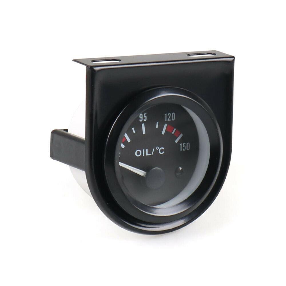 2 ''52Mm Wit Led Pointer Auto Olie Temp Temperatuurmeter Met Sensor Zwart Gezicht