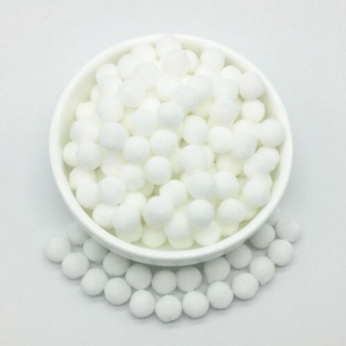 Ljusrosa vit pompom päls hantverk gör-det-själv mjuka pom poms hantverk pomponer boll bröllop dekor lim på tyg tillbehör 8mm to 30mm 20g: 10mm 16 vit