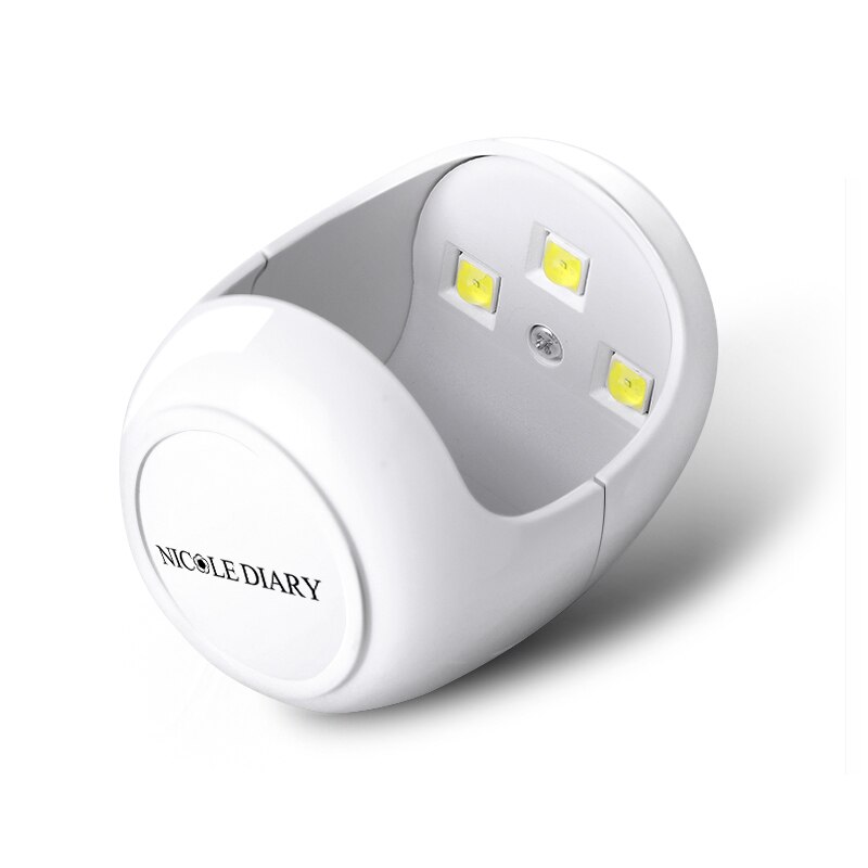 NICOLE DAGBOEK 3 W Mini Nail Dryer White LED UV Lamp USB Charge Nail Gel Polish Curing Machine 30 s sneldrogende Nail Gereedschap