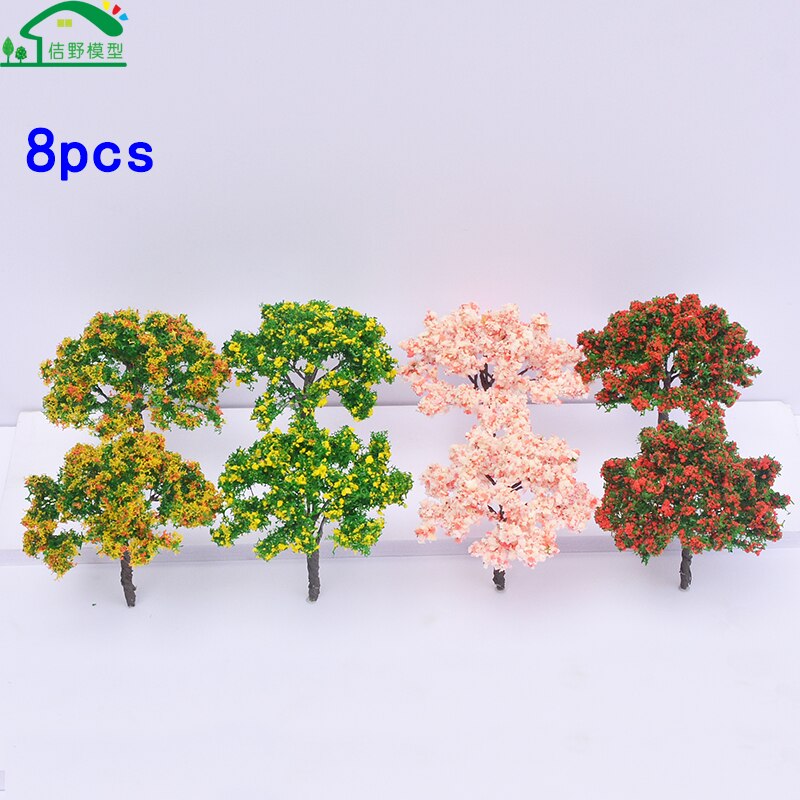 8Pcs 65Mm Miniaturas Arbre Ijzerdraad Bloem Bomen Architectonisch Trein Zand Tafel Landschap Scensry Layouts Model Boom Ho N Schaal