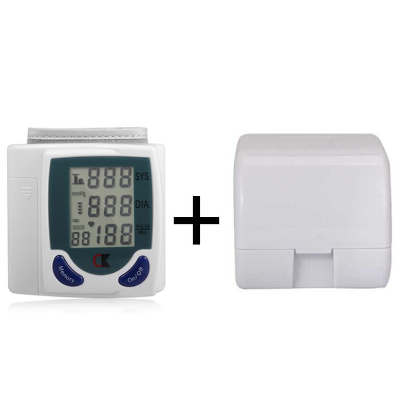 Automatisk digital arm håndled blodtryksmåler armbånd måler enhed hjerteslag maskine automatisk blodtryksmåler manual: Beige