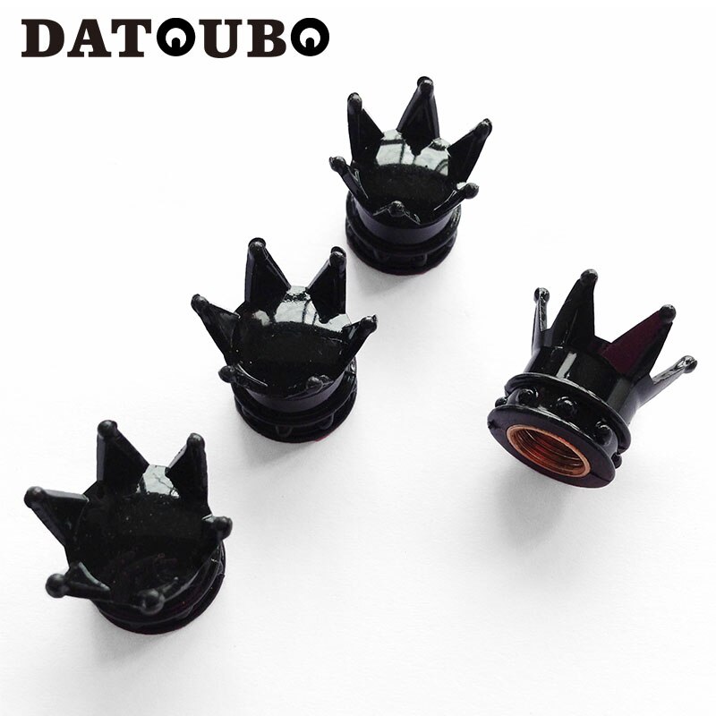 Datoubo tampas de válvula de pneu de carro, 16 peças, novidade abs, design coroa, dourado, cromado, cor rosa, tampa da válvula do pneu de carro, tampa da poeira de ar.