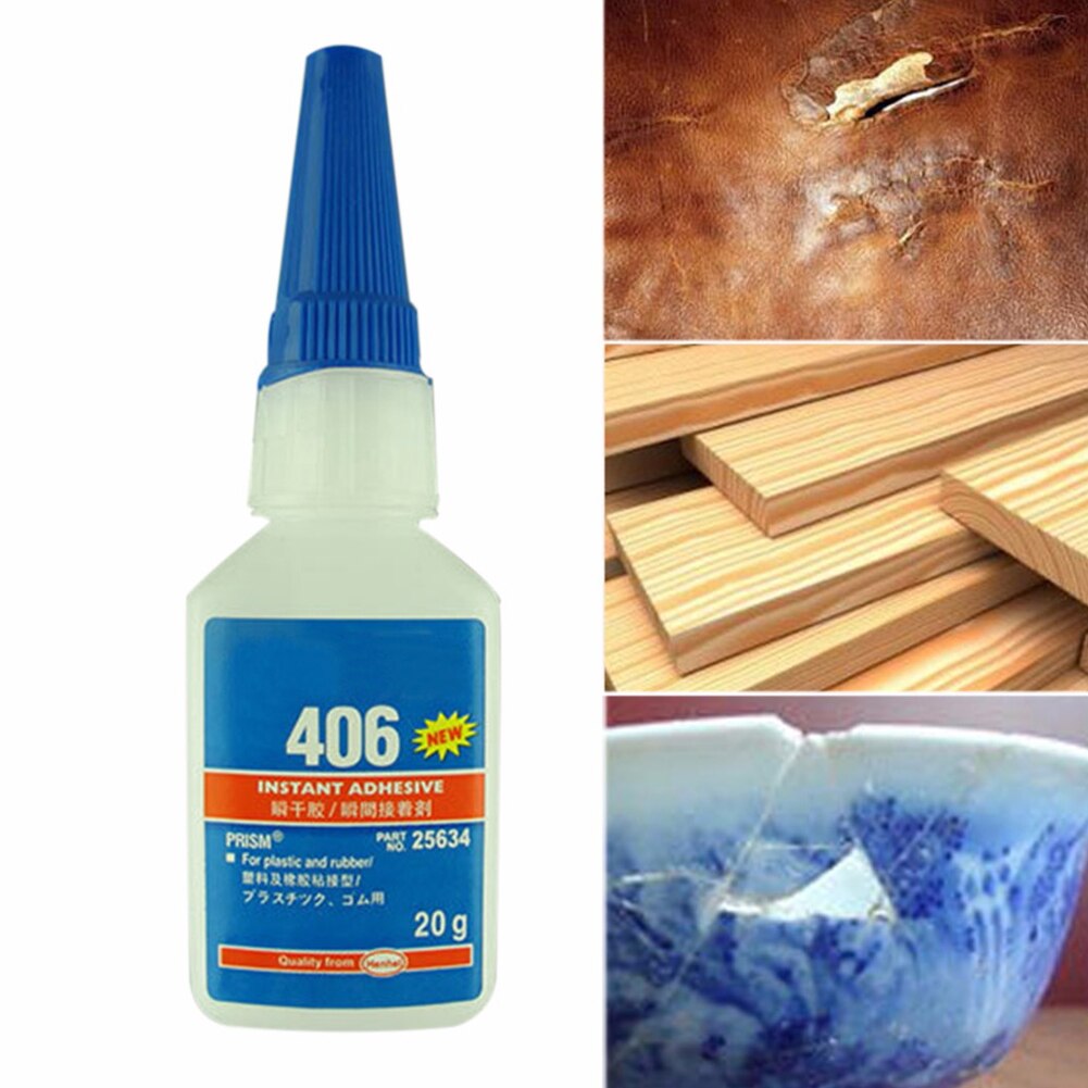 Super Lijm 20G Instant Lijm Sneldrogende Fles Voor Plastic/Hout Vloeibare Lijm Voor Kantoor/School sterker 406/480/403/495