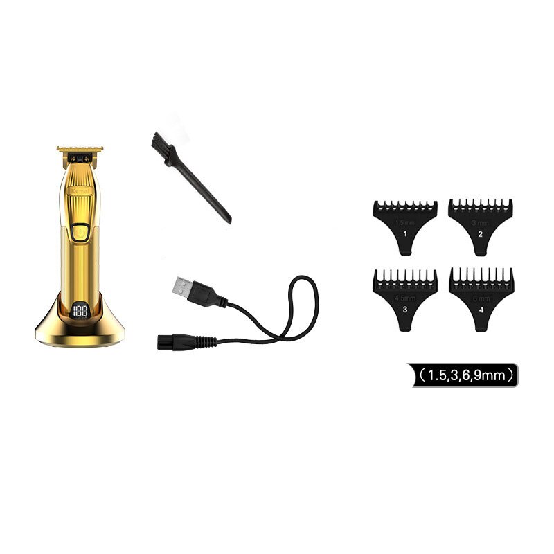 Kemei barbershop haartrimmer set 0mm trimmer elektrisch scheerapparaat finish machine set snoerloos/met snoer li-ion clip