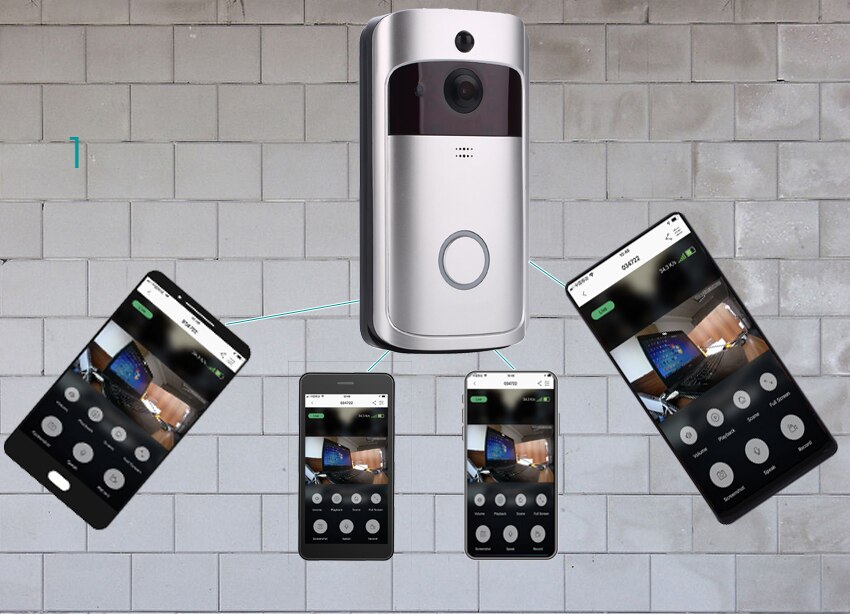 V5 dørklokke smart ip wifi video intercom wi-fi dørtelefon klokke kamera til lejligheder ir alarm trådløs sikkerhedskamera
