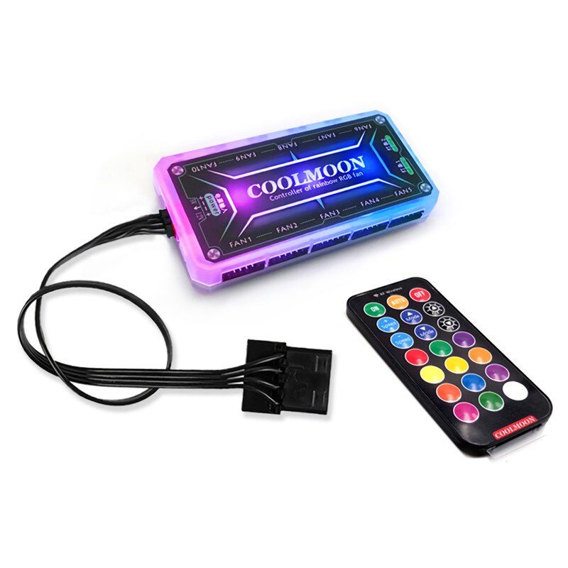 RGB Fan 12cm Computer Silent Multilayer Symphony Color Change LED Chassis Fan Colorful Quiet Cooling Fan With Remote Control