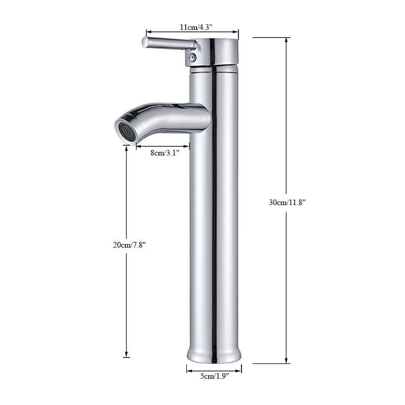 Senlesen Tall Bath Sink Faucet Bathroom Slim and Cold Basin Water Mixer Tap Bathroom Single Sink Faucet