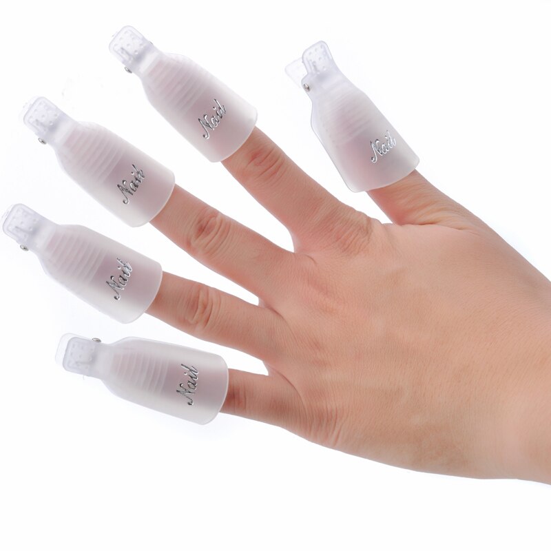 10 st gel nagellacksborttagare plastrengöringsmedel nagel blötläggning av lock clip ta bort gel nagellack hemma remover wrap tool